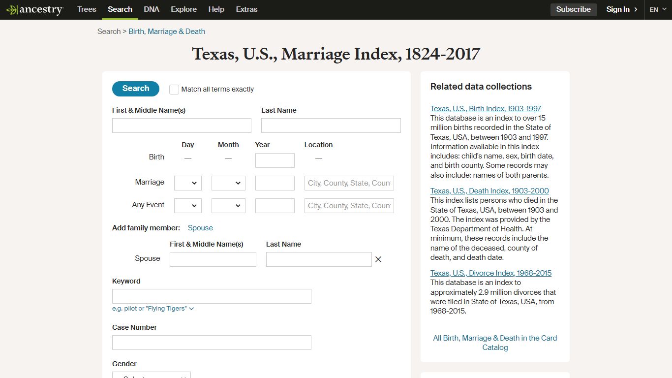 Texas Marriage Records | 1814-1909 | 1966-2002 | Ancestry